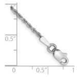 14K White Gold 1.5mm Diamond-cut Rope with Lobster Clasp Anklet - Image 2