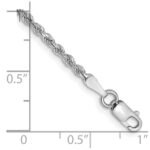 10k White Gold 2mm Diamond-cut Rope Chain - Image 2