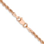 14K Rose Gold 2.25mm Diamond-cut Rope with Lobster Clasp Chain - Image 3