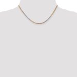14K Tri-colored 2.5mm Diamond-cut Rope with Lobster Clasp Chain - Image 4