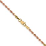 14K Tri-colored 2.5mm Diamond-cut Rope with Lobster Clasp Chain - Image 3
