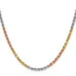 14k Tri-Color 3mm D/C Rope Chain - Image 2