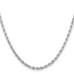 14K White Gold 3.25mm Diamond-cut Rope with Lobster Clasp Chain - Image 2