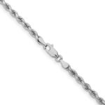 10k White Gold 3.25mm Diamond-cut Rope Chain - Image 3