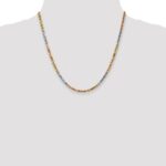 14K Tri-colored 4mm Diamond-cut Rope with Lobster Clasp Chain - Image 4