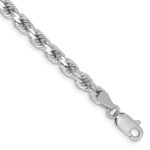 14K White Gold 4.25mm Diamond-cut Rope with Lobster Clasp Chain