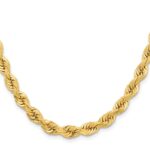 14K 6.5mm Diamond-cut Rope with Fancy Lobster Clasp Chain - Image 2
