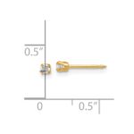 Inverness 14k Polished 2.4mm .10ct Lab Grown Diamond Short Post Piercing Earrings - Image 3
