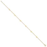 10k Polished Heart 6-Station Anklet - Image 2