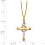 10k & 14k Gold Filled w/ 12k Accents Cross Necklace - Image 3