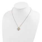 10k Tri-Color Black Hills Gold Rose in Heart Necklace - Image 4