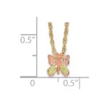 10k Tri-Color Black Hills Gold Butterfly Necklace - Image 3
