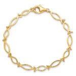 10k Solid Polished Religious Ichthus Fish Bracelet - Image 3