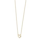 10K Polished CZ Heart Necklace - Image 2