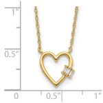 10K Polished CZ Heart Necklace - Image 4
