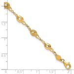 10k Polished and Lasered Spiral Link 7.25in Bracelet - Image 5