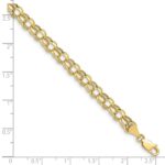 10k 7in 5.5mm Hollow Diamond-cut Double Link Charm Bracelet - Image 3