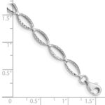 10k White Gold Polished Oval Link Bracelet - Image 3