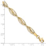 10k Filigree Diamond Cut 7.25 inch Bracelet - Image 4