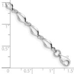10k White Gold Polished Fancy Link Bracelet - Image 4