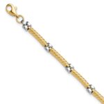 10K Two-tone Polished Fancy Link Bracelet