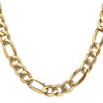 10K 10mm Flat Figaro Chain - Image 2