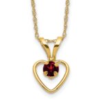 10k Madi K 3mm Garnet Heart Birthstone Necklace