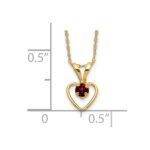 10k Madi K 3mm Garnet Heart Birthstone Necklace - Image 3