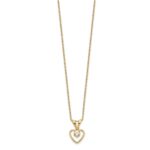 10k Madi K 3mm White Zircon Heart Birthstone Necklace - Image 2
