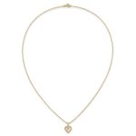10k Madi K 3mm White Zircon Heart Birthstone Necklace - Image 5