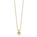 10k Madi K 3mm Peridot Heart Birthstone Necklace - Image 2