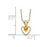 10k Madi K 3mm Citrine Heart Birthstone Necklace - Image 3