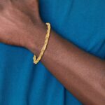 10k 5mm Hand-polished Fancy Link Bracelet - Image 5