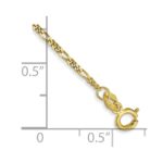 10k 1.25mm Flat Figaro Chain Anklet - Image 2