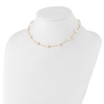 10k 5.5-6.5mm White Near-Round Freshwater Cultured Pearl 12-Station Necklace - Image 3