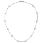 10K 5.5-6.5mm White Near Round Freshwater Cultured Pearl 12-station Necklace - Image 4