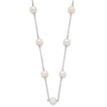 10K 5.5-6.5mm White Near Round Freshwater Cultured Pearl 12-station Necklace - Image 2