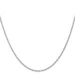 14K White Gold Carded 1.35mm Cable Rope with Spring Ring Clasp Chain - Image 2