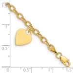 10k Polished Engravable 10.5mm Heart Disc Anklet - Image 2