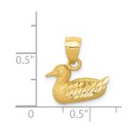 14K Diamond-cut Duck Pendant - Image 3