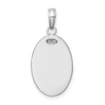 14k White Gold Polished Solid Saint Christopher Medal Oval Pendant - Image 3