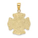 14k Two-tone Polished and Satin Solid Saint Florian Medal Pendant - Image 3