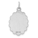 Sterling Silver Rh-plt Engraveable Polished Front/Satin Back Disc Charm - Image 4