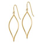 14k Polished Twisted Oblong Dangle Earrings - Image 2