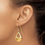 14k Teardrop Hollow Dangle Earrings - Image 3