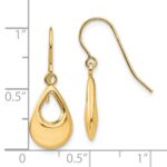 14k Teardrop Hollow Dangle Earrings - Image 4