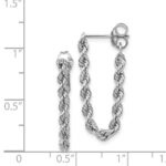 14K White Gold Rope Chain Dangle Post Earring - Image 4