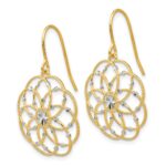 14k & Rhodium Diamond-cut Fancy Shepherd Hook Earrings - Image 2