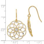14k & Rhodium Diamond-cut Fancy Shepherd Hook Earrings - Image 4