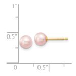 14k 5-6mm Purple Round Freshwater Cultured Pearl Stud Post Earrings - Image 4